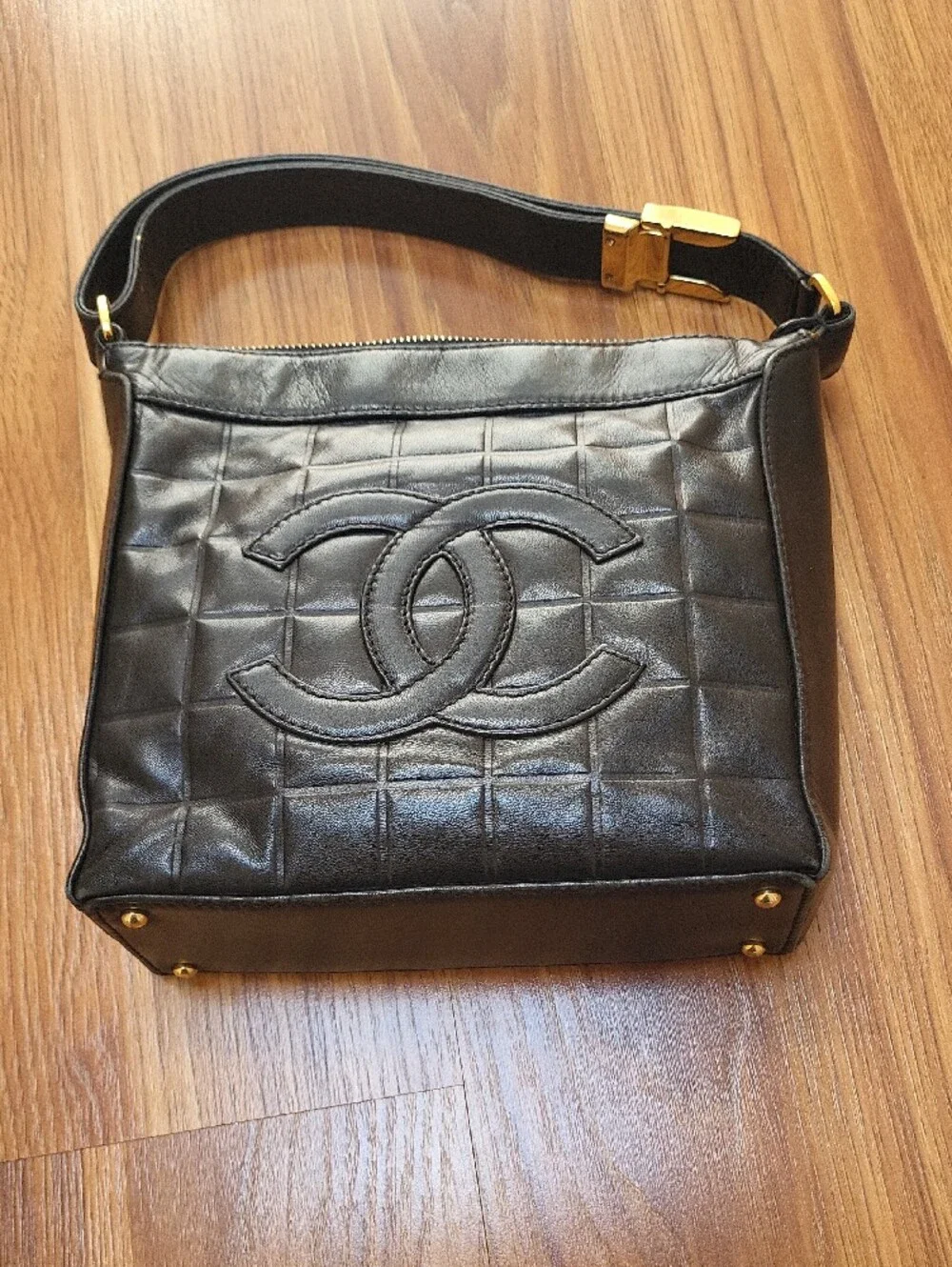 Authentic CHANEL Black Quilted Leather Shoulder Hobo with Gold-Tone Hardware - Picture 11 of 11